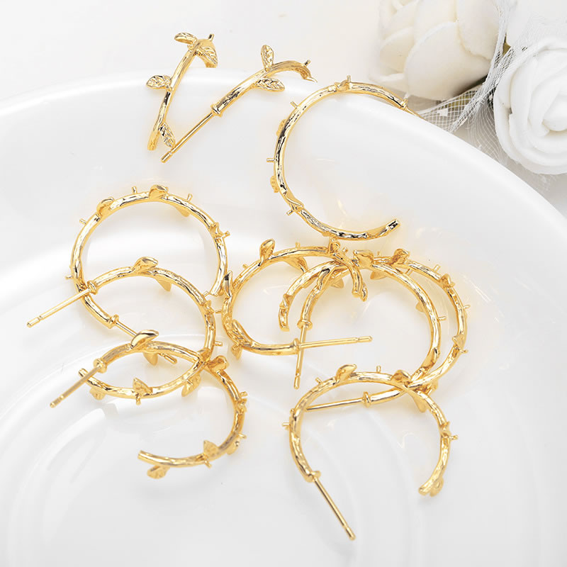 6PCS 18K Gold Color Brass with - Hoop Earrings avaliação e preço