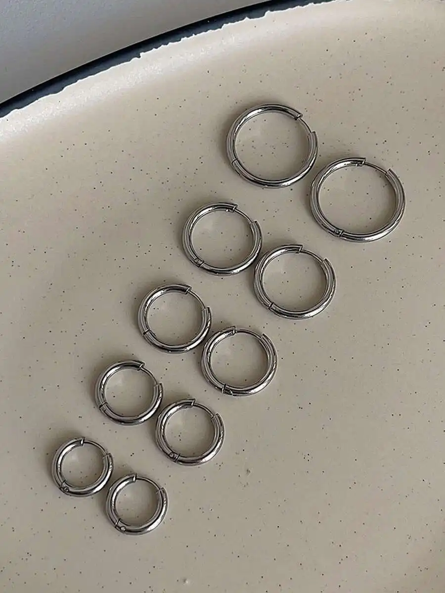 Stainless Steel Polished Hoop  - Hoop Earrings avaliação e preço