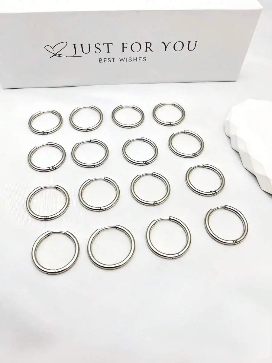 Stainless Steel Polished Hoop  - Hoop Earrings avaliação e preço
