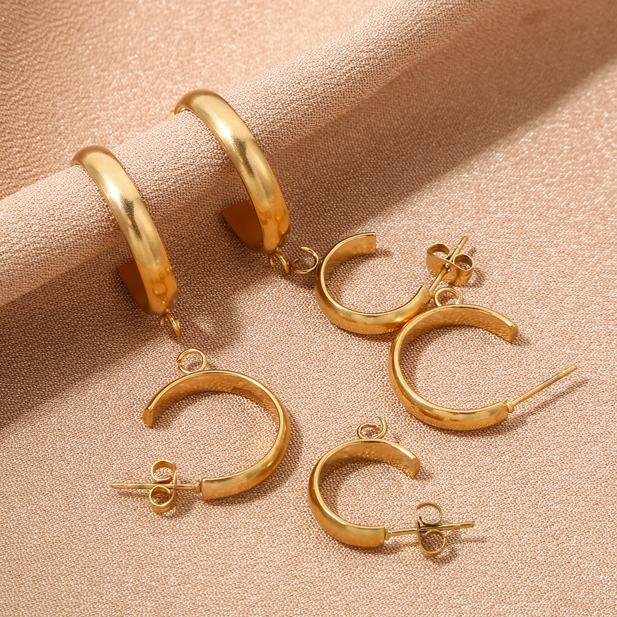 10pcs Stainless Steel Hooks C  - Hoop Earrings avaliação e preço