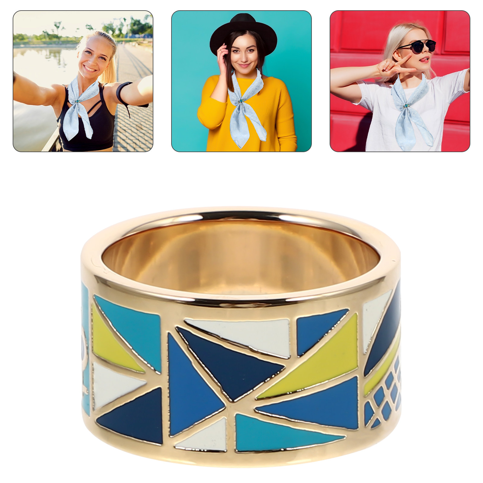 1Pcs Scarf Buckle Titanium Ste - Titanium Steel Ring avaliação e preço
