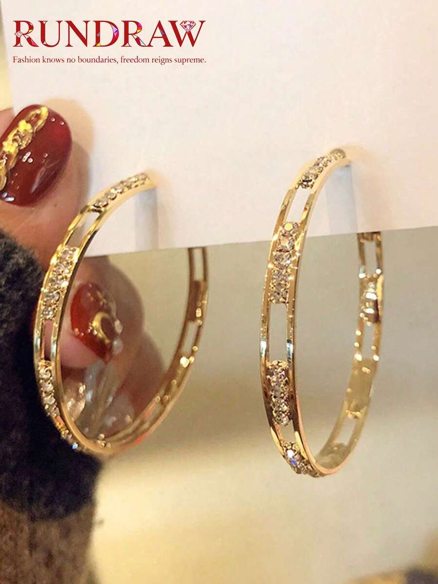 2pcs Hollow Geometric Cubic Zi - Hoop Earrings avaliação e preço