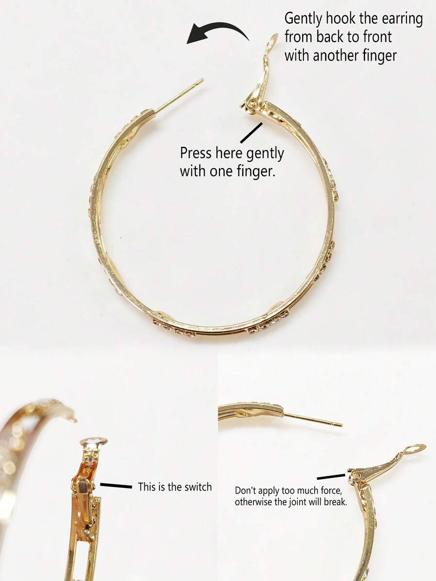 2pcs Hollow Geometric Cubic Zi - Hoop Earrings avaliação e preço