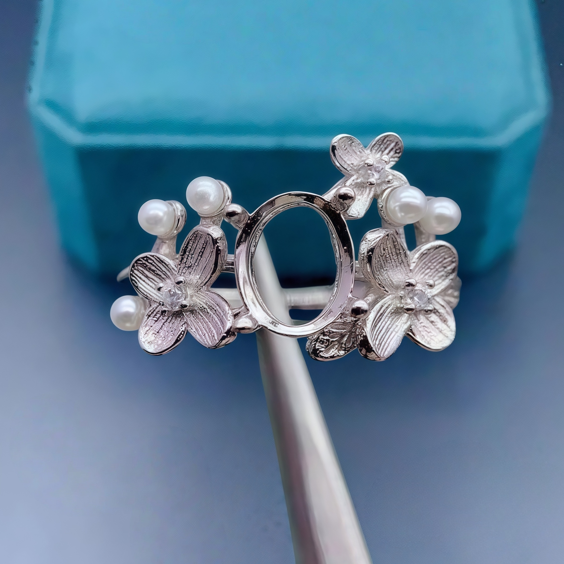 Setting 6*8mmEllipse Stone Fas - Sterling Silver Ring avaliação e preço
