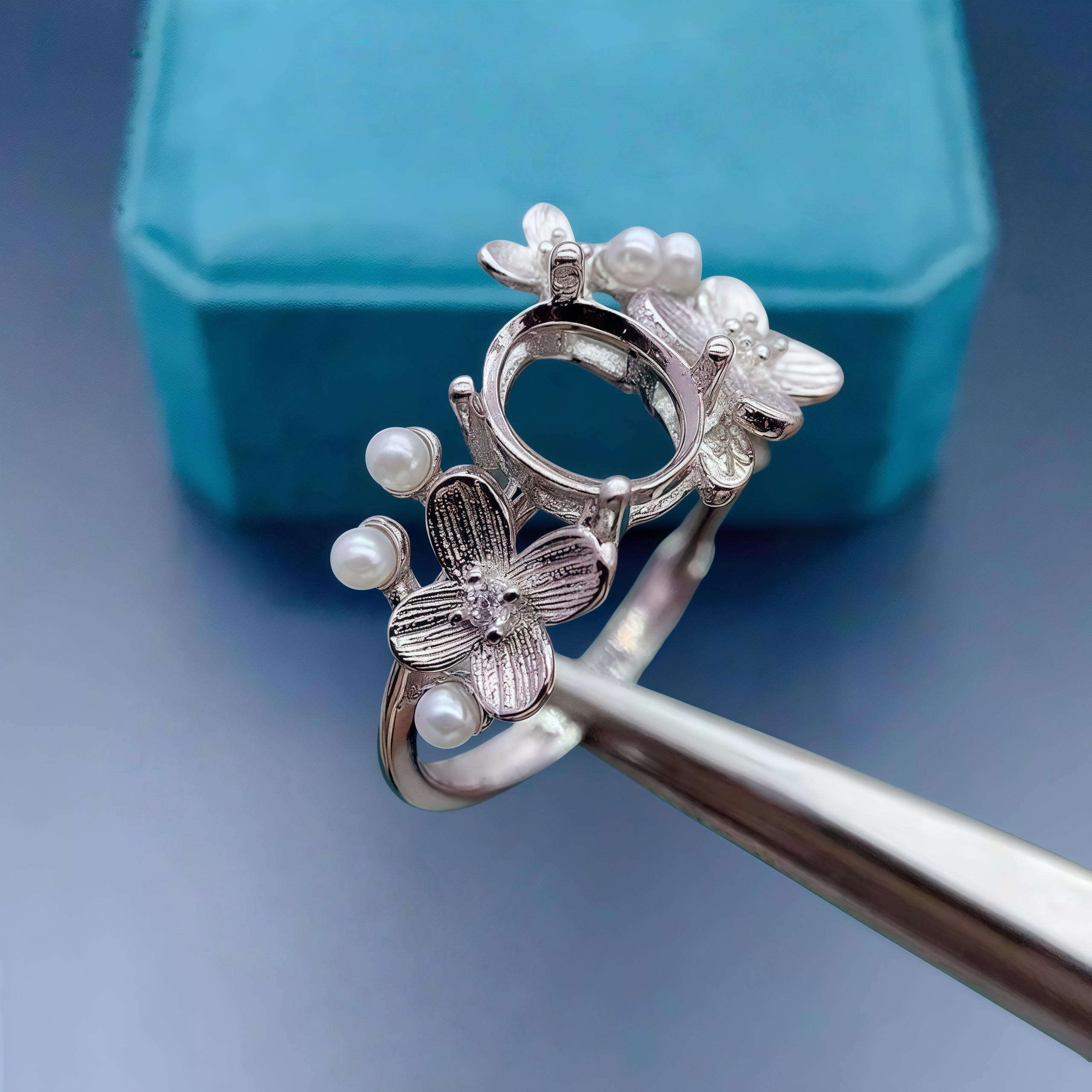 Setting 6*8mmEllipse Stone Fas - Sterling Silver Ring avaliação e preço