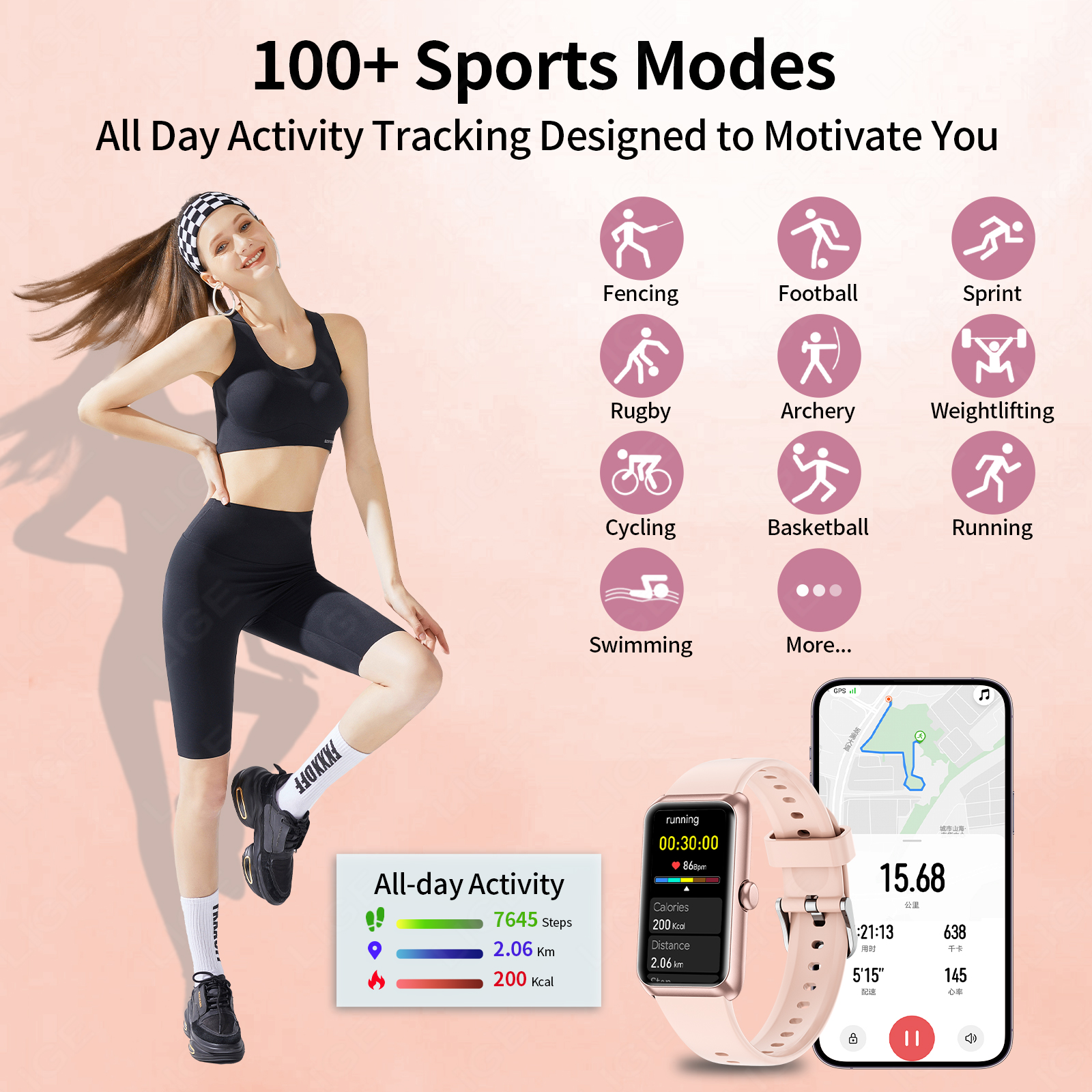 LIGE New Fashion Ladies Smart  - Jewelry Smart Watches avaliação e preço