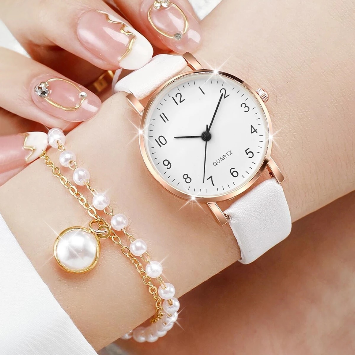 Women Rose Gold Pearl Jewelry  - Jewelry Watches For Ladies avaliação e preço