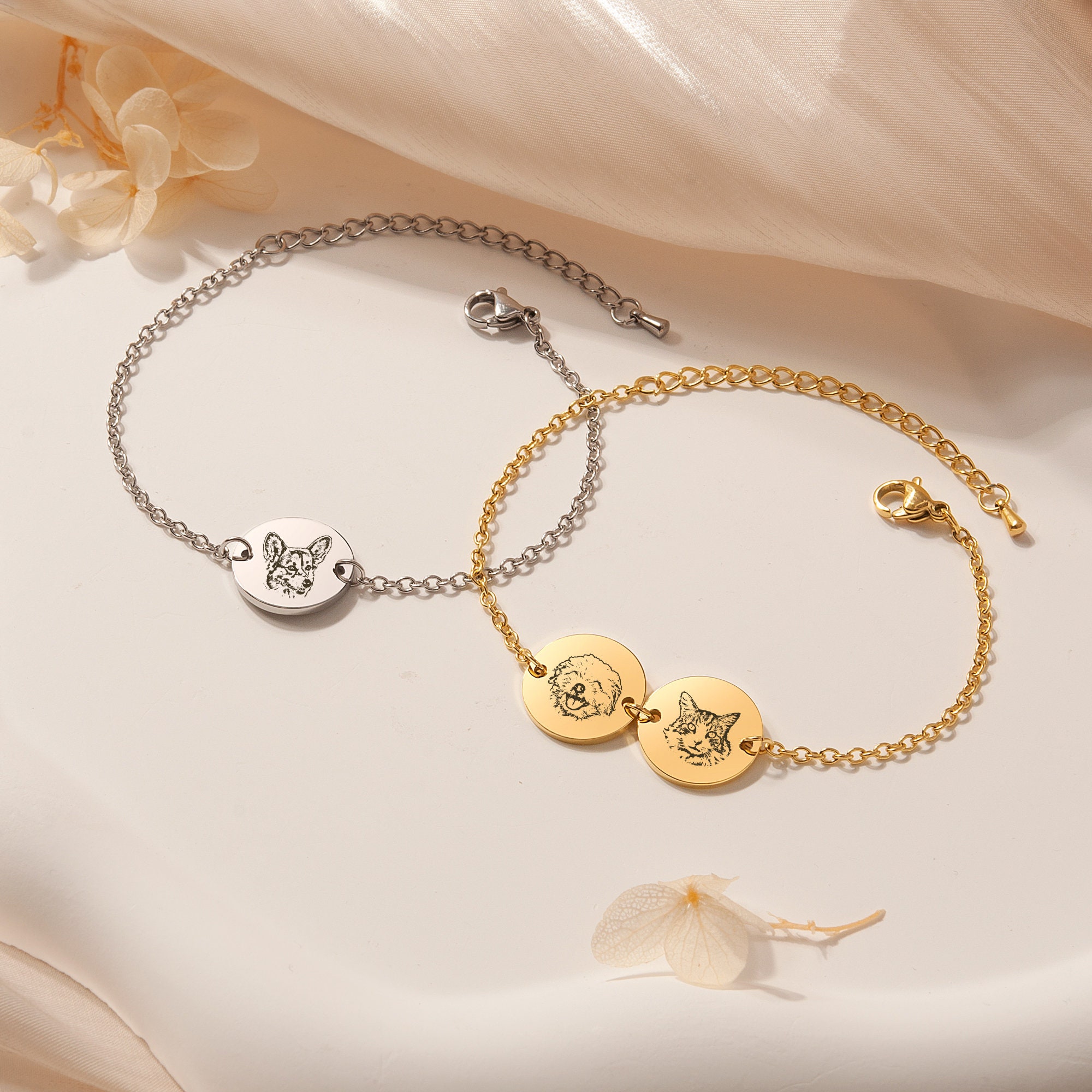 Pet Bracelet Dog Portrait Cust - Rose Gold Bracelet avaliação e preço