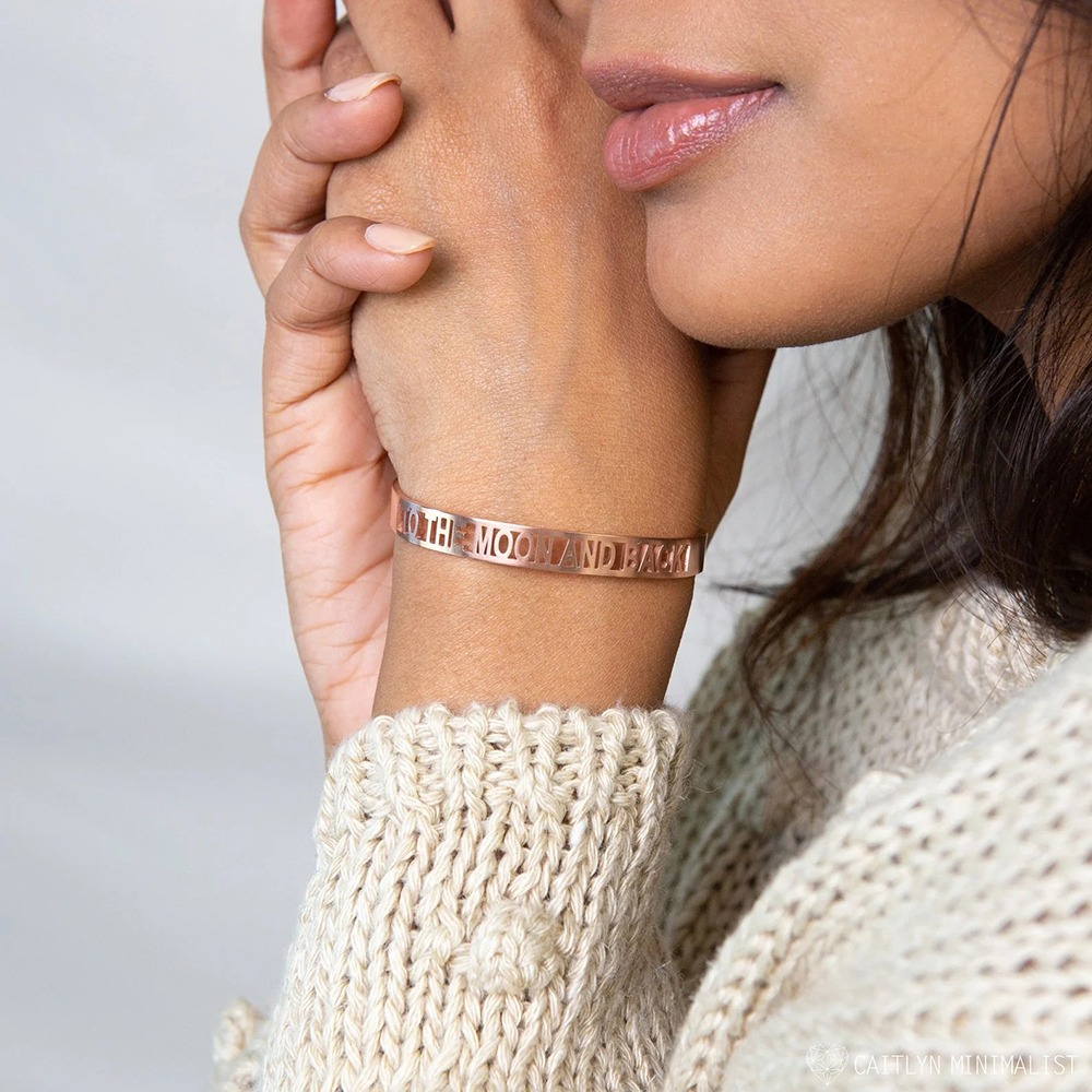 Custom Name Hollow Stainless S - Rose Gold Bracelet avaliação e preço