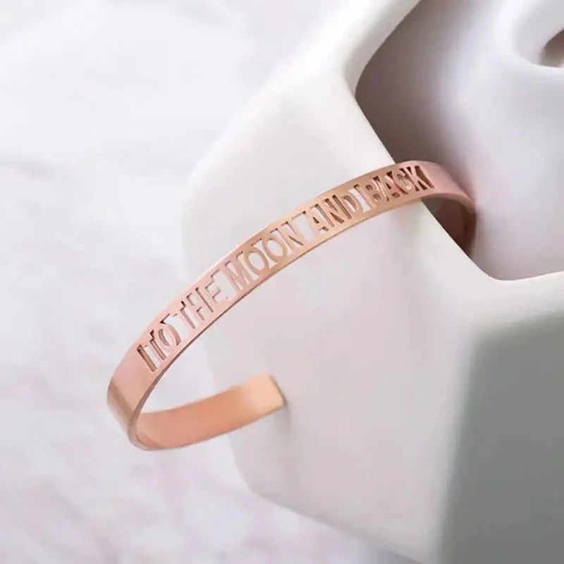 Custom Name Hollow Stainless S - Rose Gold Bracelet avaliação e preço